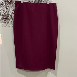 Elegant Burgundy Pencil Skirt- NWOT